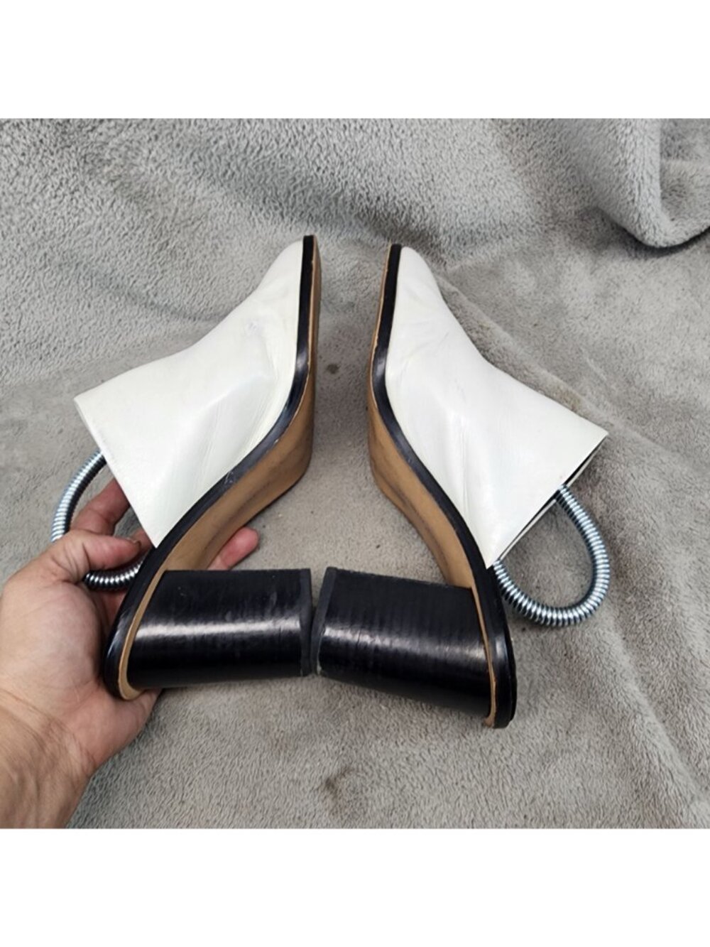 Rebecca Minkoff Shoes Womens Size 8.5 White Leather Slip On Mules *Read* - Picture 7 of 14